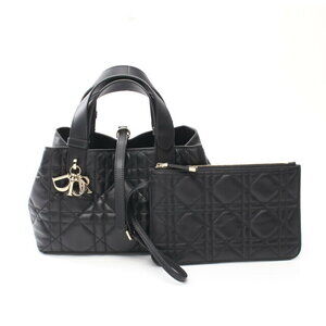 Dior Toujours Cannage Handbag Black Leather